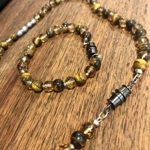 Tiger Eye beads Necklace & Bracelet Set